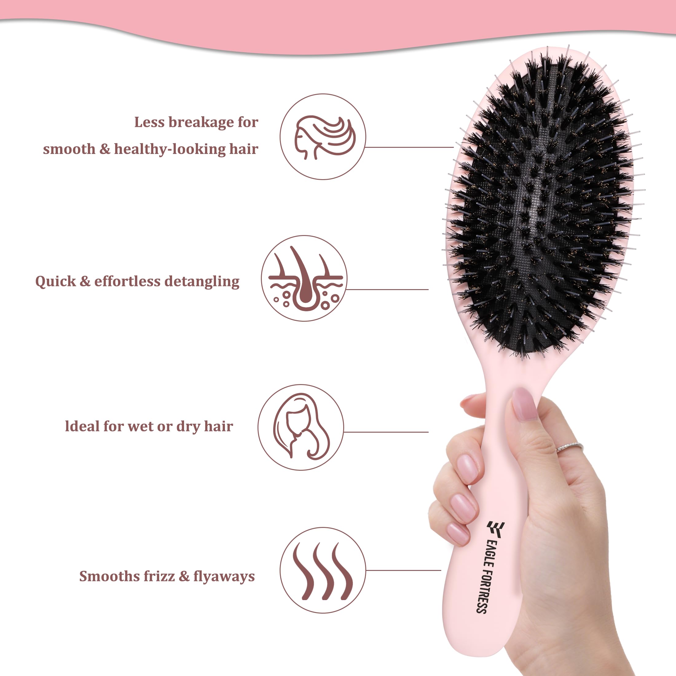 Eagle Fortress Glidease wet-dry dual-use design smooths and detangles styling scenarios.