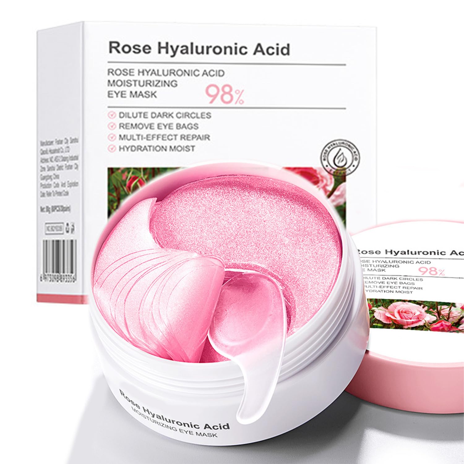 Eakroo Rose Eye Masks gift packaging showcases premium presentation and self-care allure.