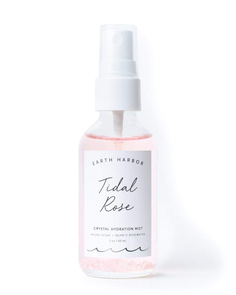 Earth Harbor Tidal Rose Crystal Toner bottle closeup for soothing hydration