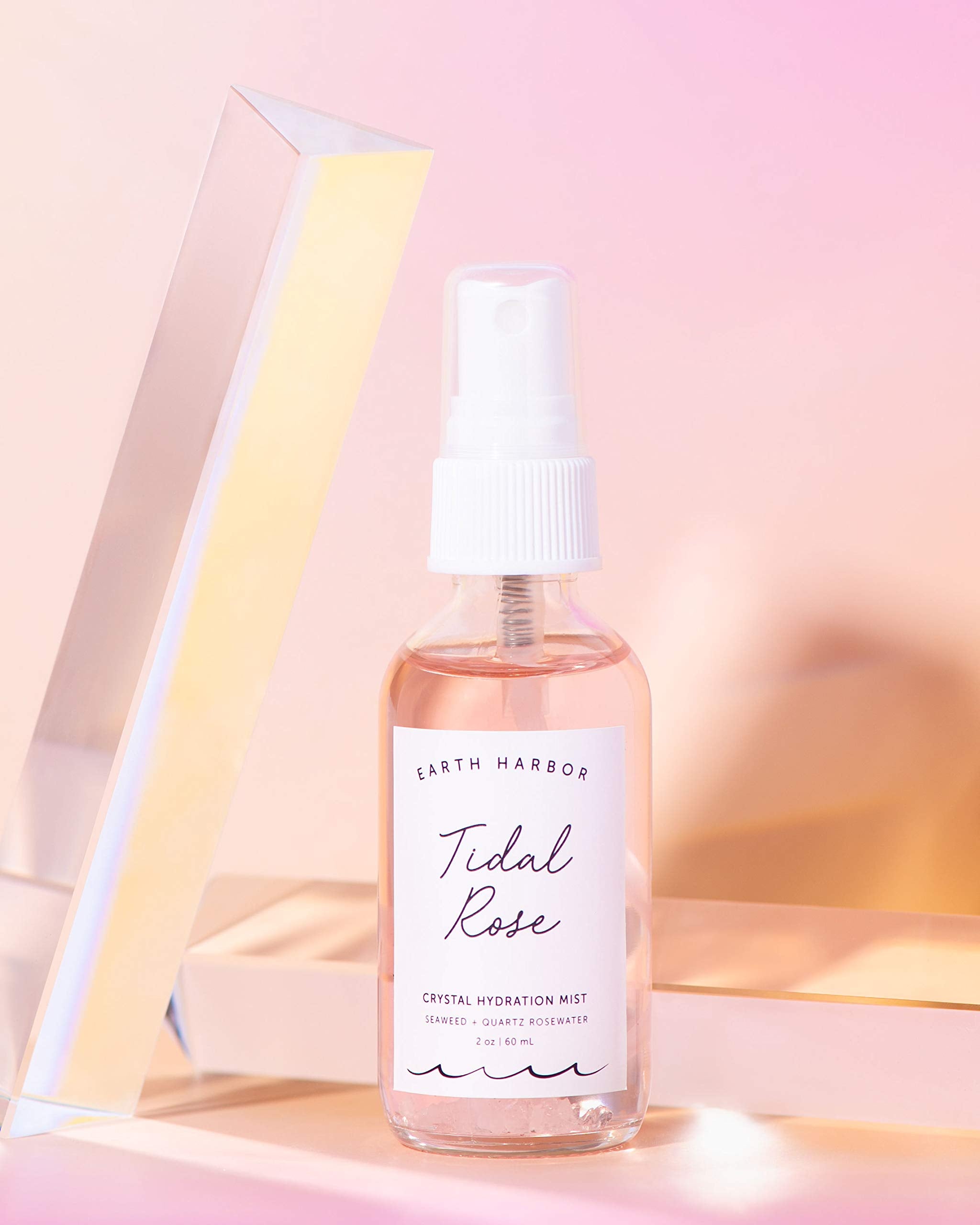 Earth Harbor Tidal Rose Crystal Toner pump application for easy daily use