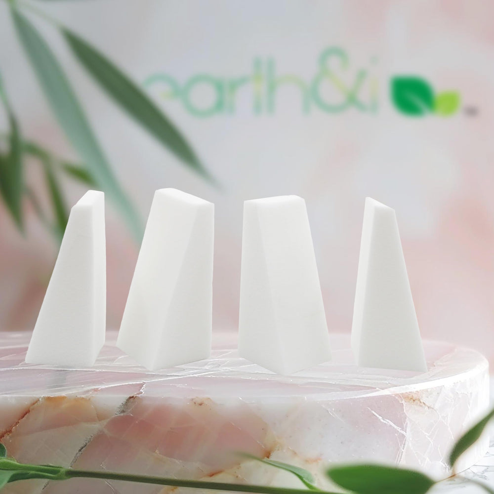 Earth & I wet-dry blending sponges compatible with all formulas.