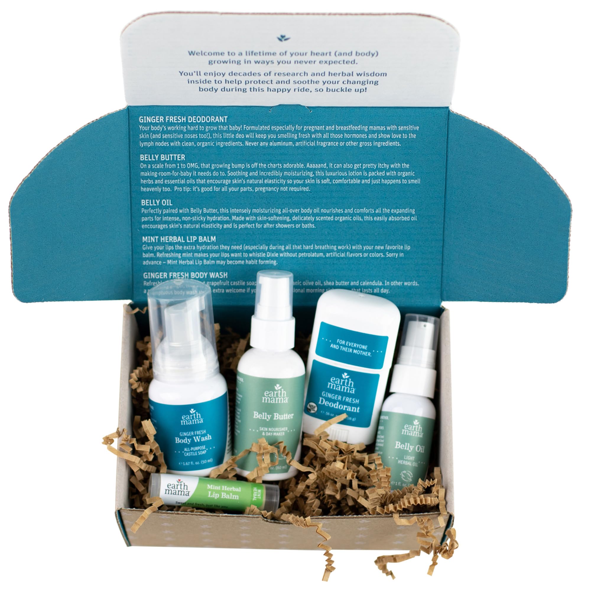Earth Mama a little something gift box for expecting moms, convenient maternity skincare set.
