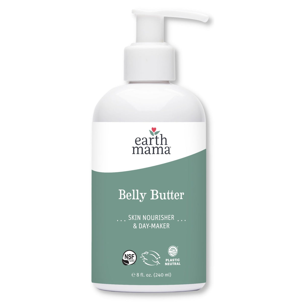Earth Mama Belly Butter tub front, a rich moisturizer for pregnancy skin care.