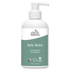 Earth Mama Belly Butter tub front, a rich moisturizer for pregnancy skin care.