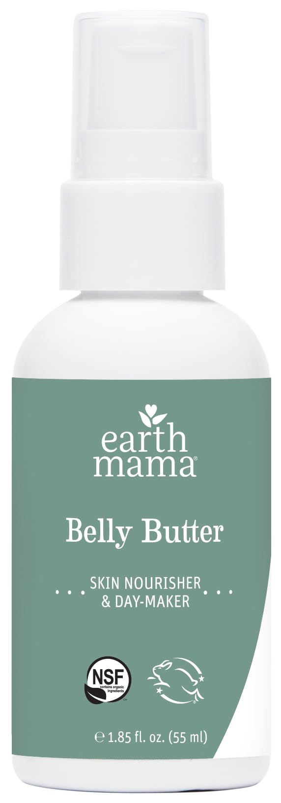 Earth Mama belly oil bottle, soothing hydration for belly and postpartum care.