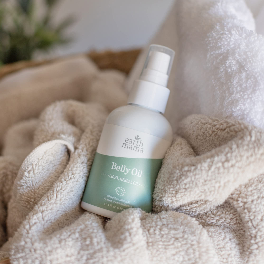 Earth Mama Belly Oil absorbs quickly for busy mornings.