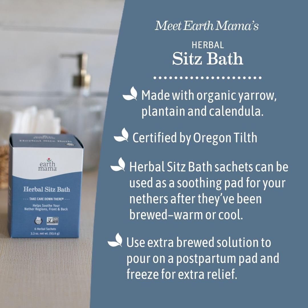 Earth Mama Herbal Sitz Bath calendula close-up suggests soothing botanical care