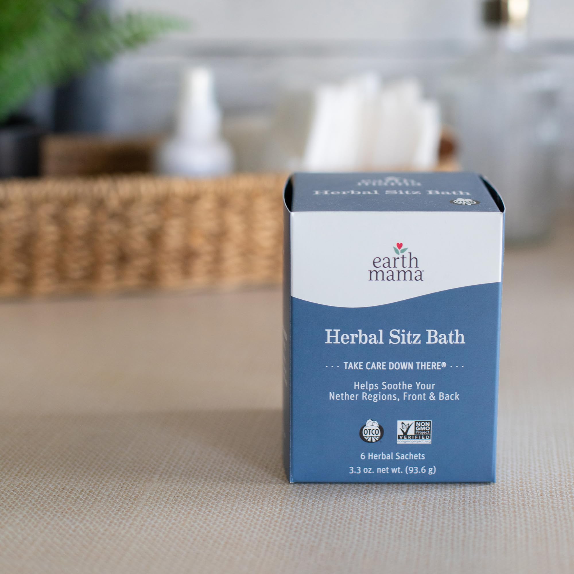 Earth Mama Herbal Sitz Bath postpartum-use scene demonstrates at-home care routine