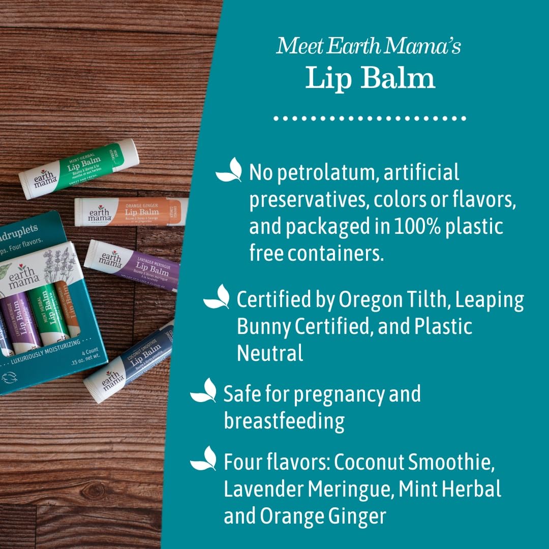 Earth Mama Coconut Smoothie lip balm tube ready for tropical hydration