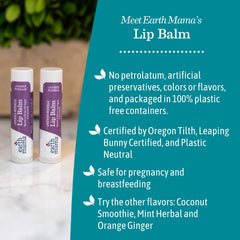 Earth Mama Lip Balm Lavender Meringue close-up showing soft, soothing texture