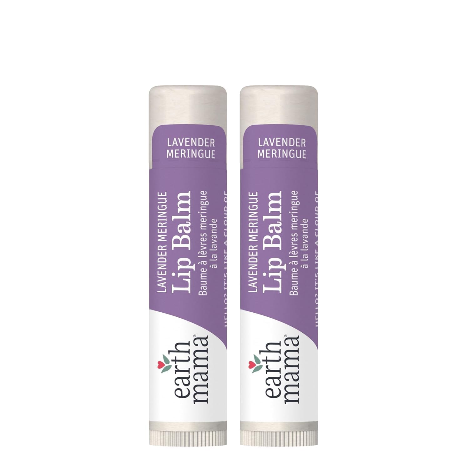 Earth Mama Lip Balm Lavender Meringue 2-pack tubes for daily hydration and sensitive-skin comfort