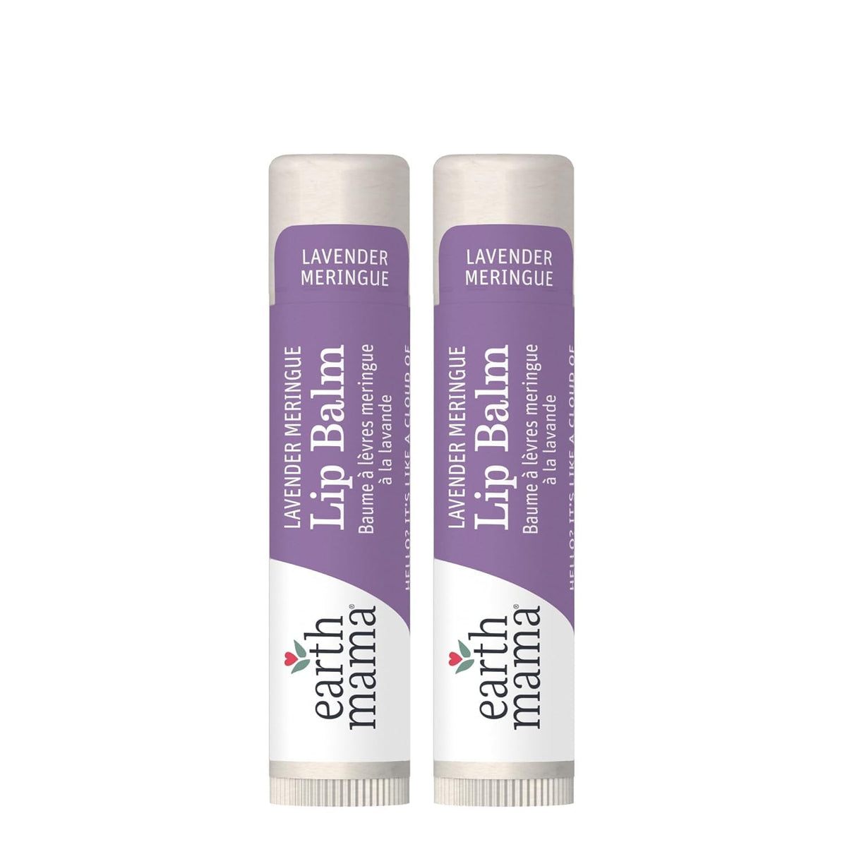Earth Mama Lip Balm Lavender Meringue 2-pack tubes for daily hydration and sensitive-skin comfort