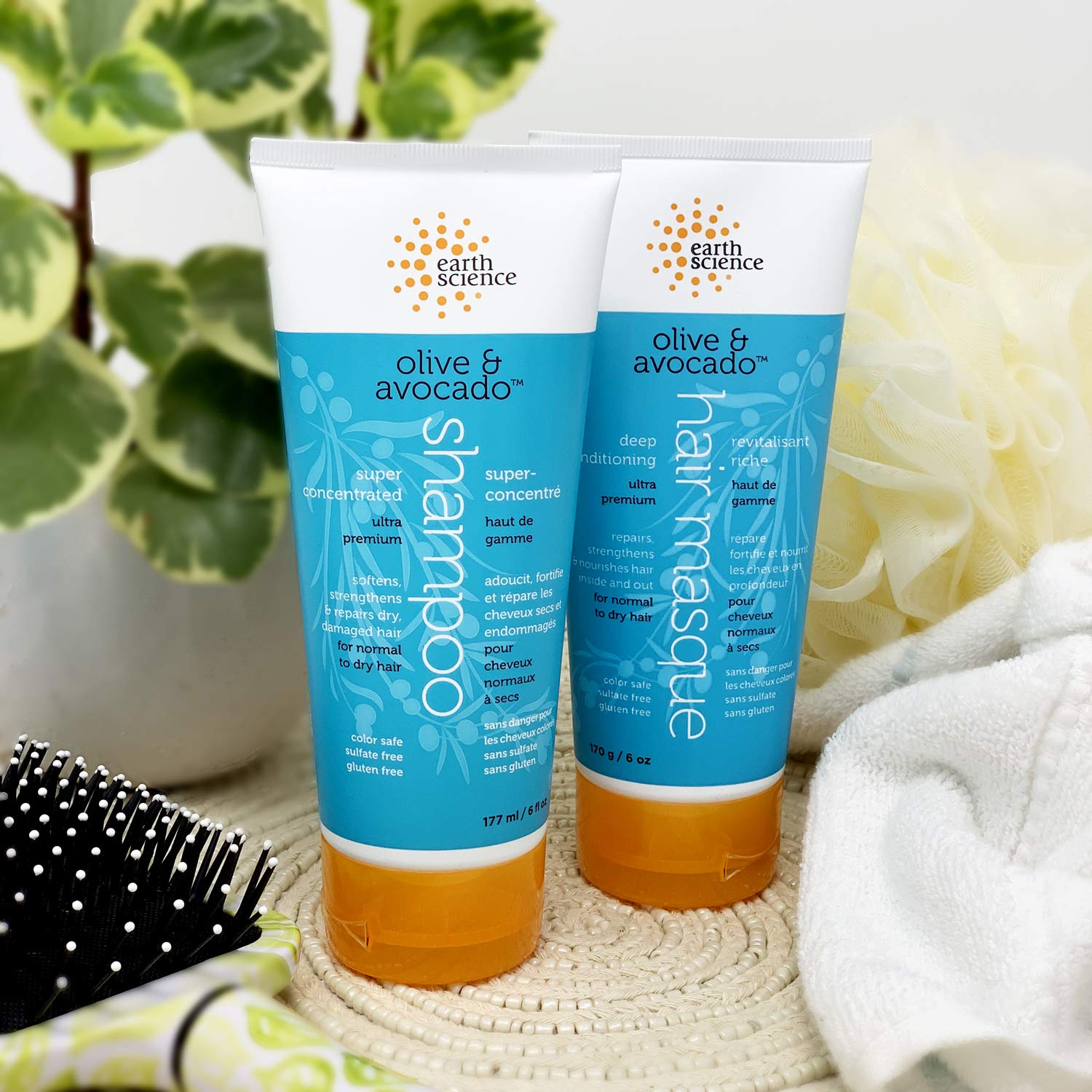 Earth Science Olive Avocado Masque results: soft, smooth, tangle-free hair.