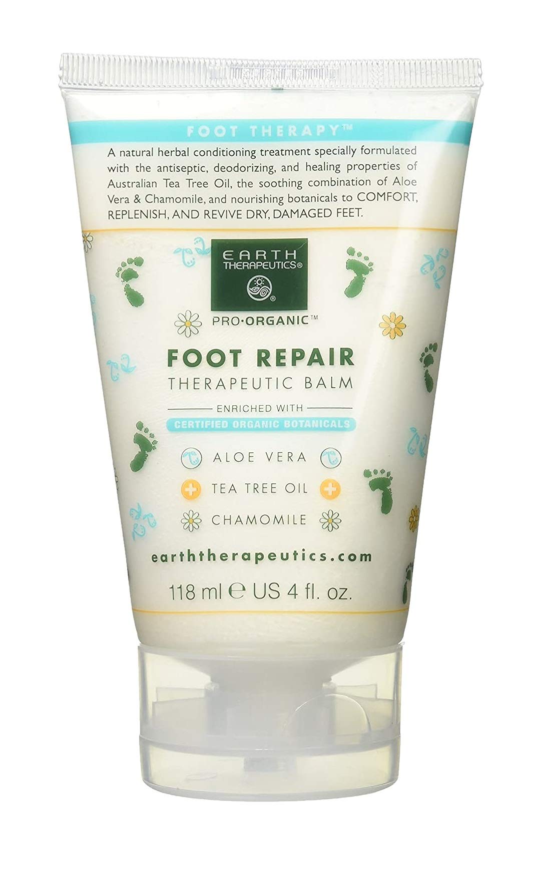 Earth Therapeutics Foot Repair Balm bottle for easy application and nourished feet