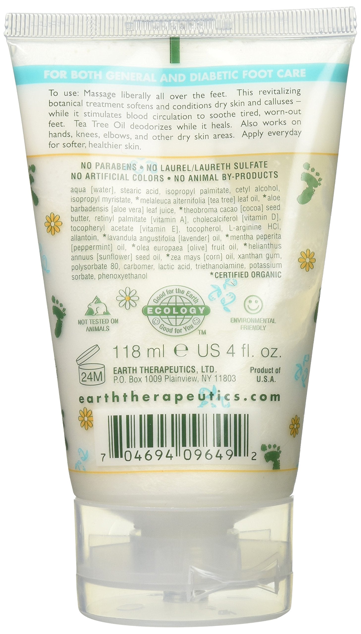 Earth Therapeutics Foot Repair Balm close-up showing rich emollients for foot care.