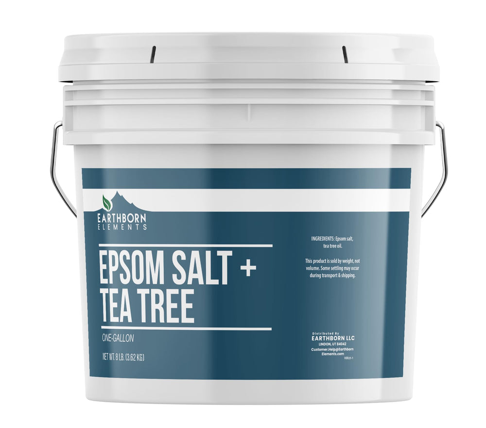 Earthborn Elements Sal Epsom Árbol de Té vertiendo en tina para baño relajante