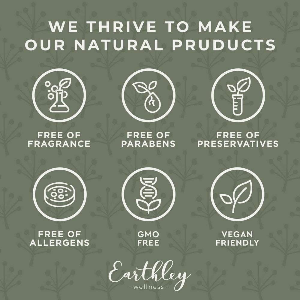 Earthley Wellness magnesium lotion lavender blue-tansy scent inspires a calming aroma.