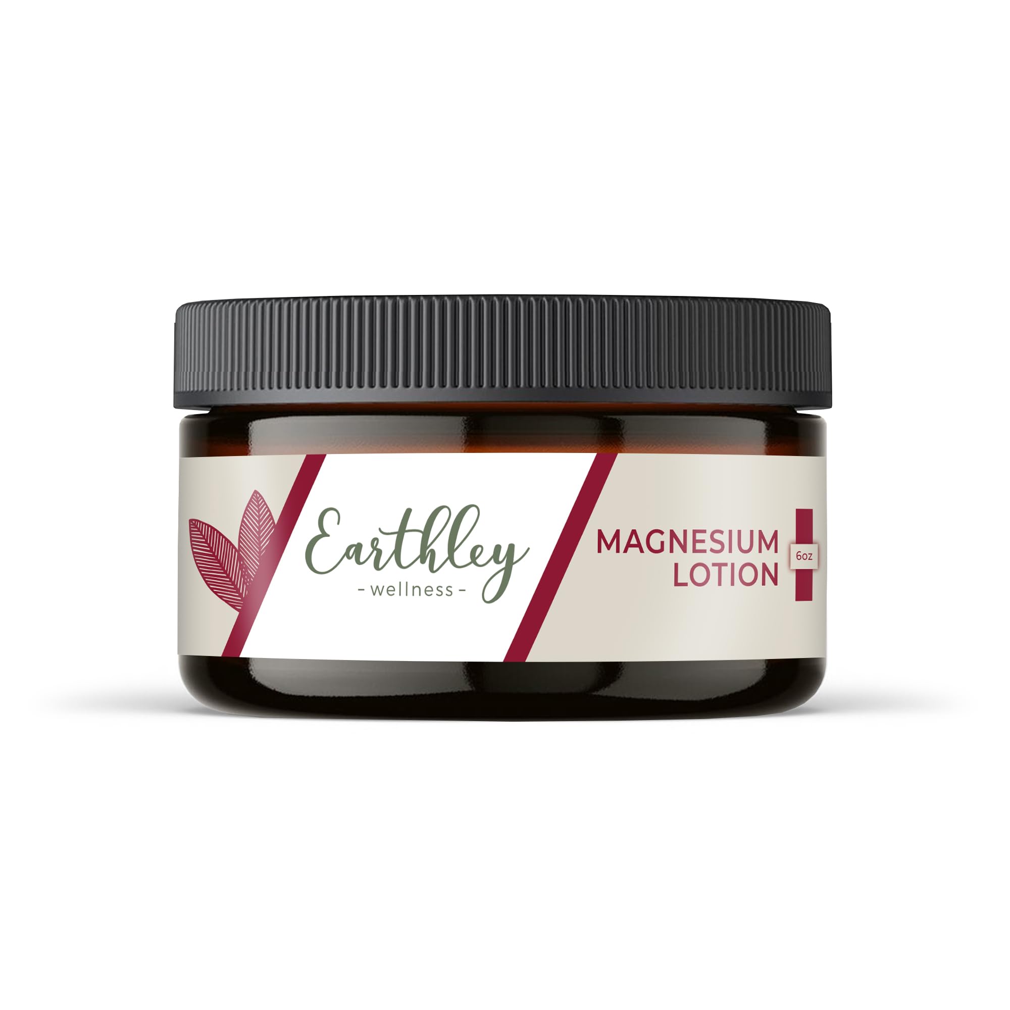 Earthley Wellness Magnesium Lotion bottle with lavender scent for a calming bedtime ritual.