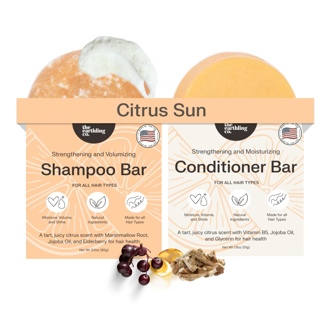 The Earthling Co. Shampoo Bar Citrus Sun lather for vibrant shine and refreshed scalp.