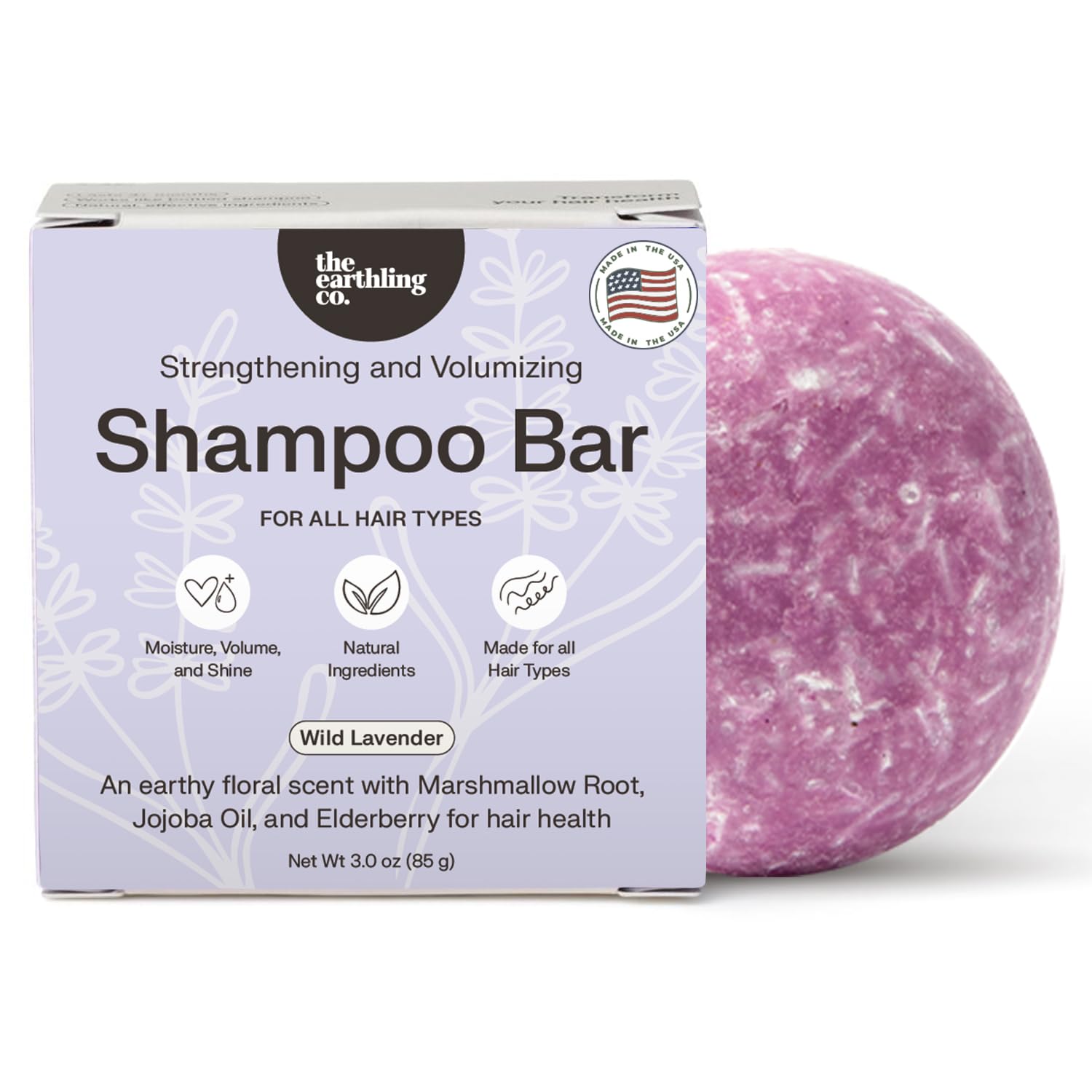 The Earthling Co Shampoo Bar lather demonstrates gentle cleansing for all hair types.