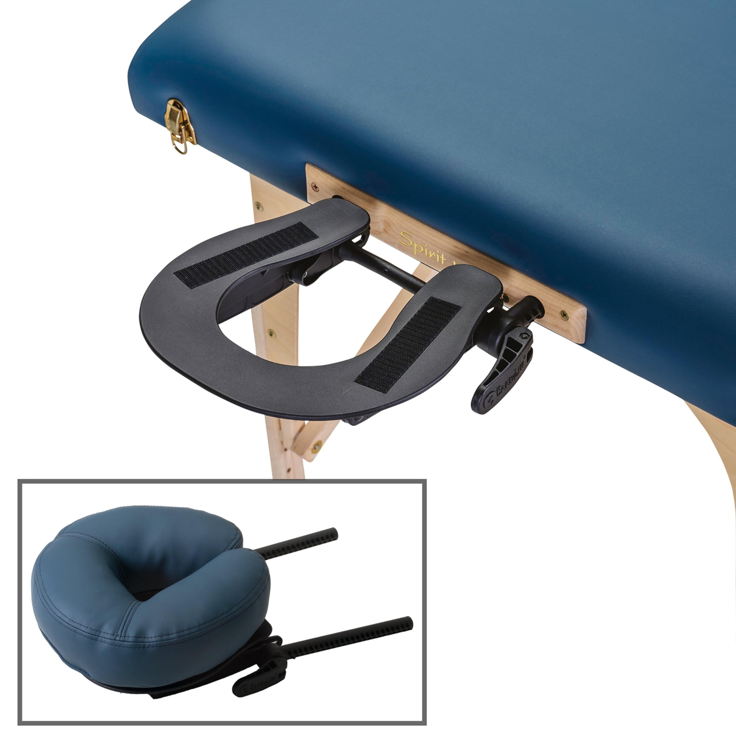 EarthLite reposacabezas deluxe, diseño patentado y ajuste firme para posicionamiento.