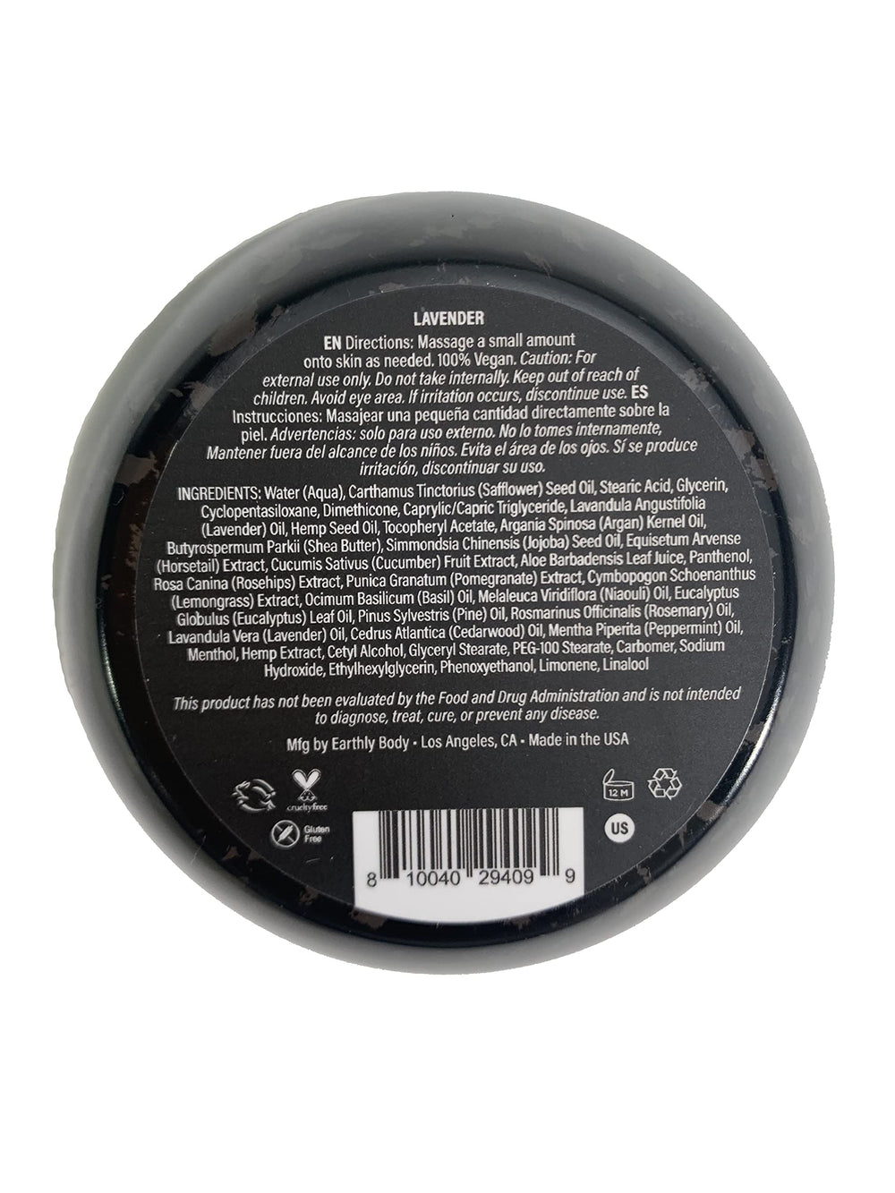 Earthly Body 5oz tube shown as portable, on-the-go moisturizer