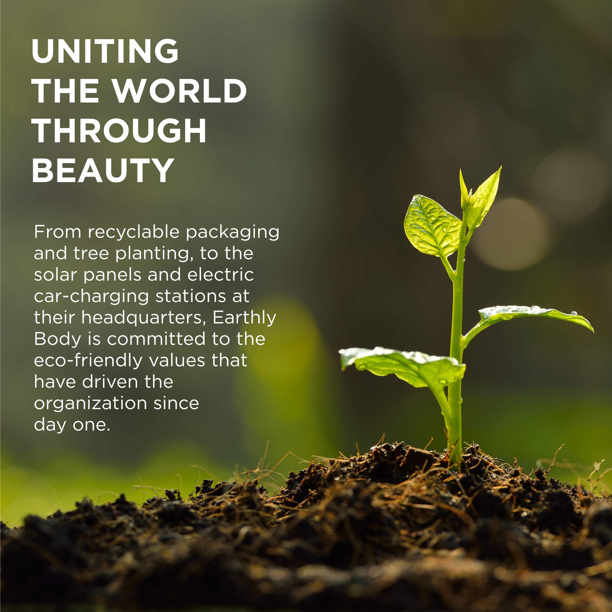 Earthly Body logo represents vegan, cruelty-free skincare brand
