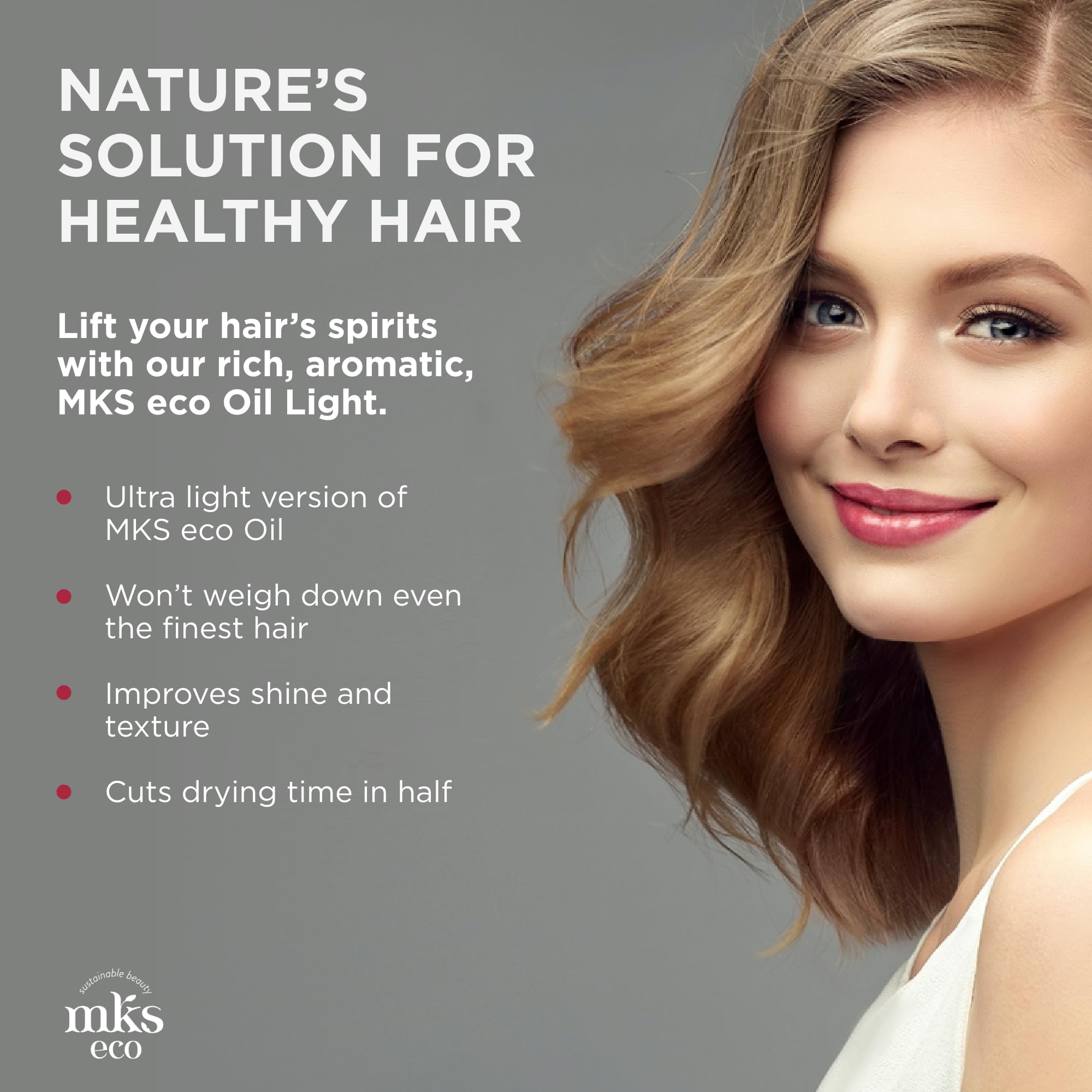 Earthly Body MKS Eco Hair Styling Elixir on hands shows smooth glide and even distribution.