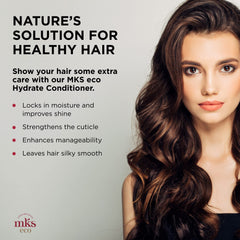 Earthly Body MKS eco Hydrate conditioner hemp oil close-up emphasizes moisture.