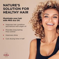 Earthly Body MKS Eco Oil Original argan-detail highlights rich nourishment for shine.