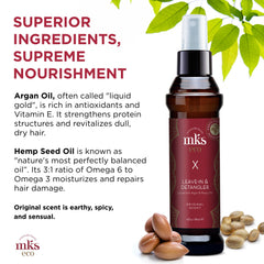 Earthly Body MKS eco X original scent application demonstrates easy leave-in use for flexible styling.