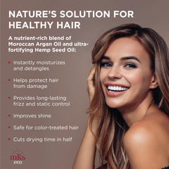 Earthly Body MKS eco X original scent dispensing shows a convenient pump for quick detangling routines.