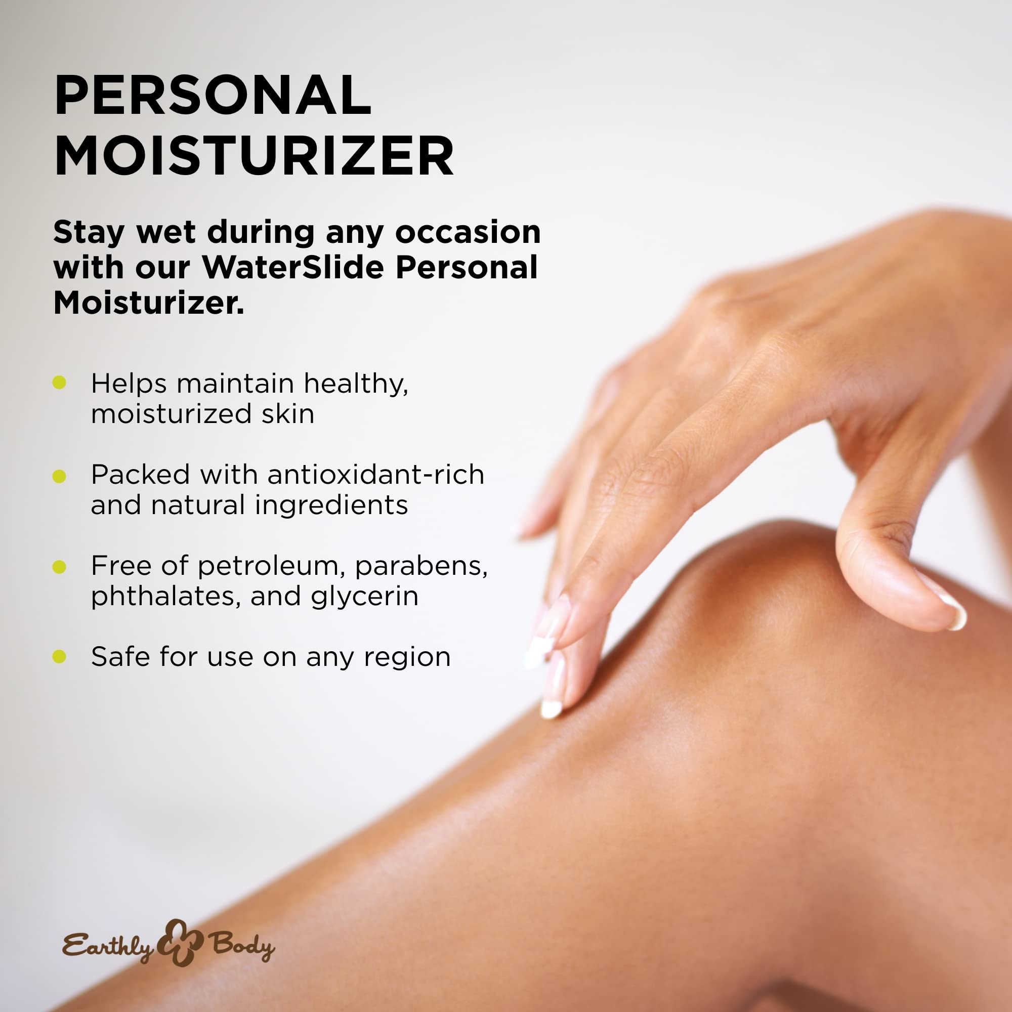 Earthly Body WaterSlide label front showing natural formula