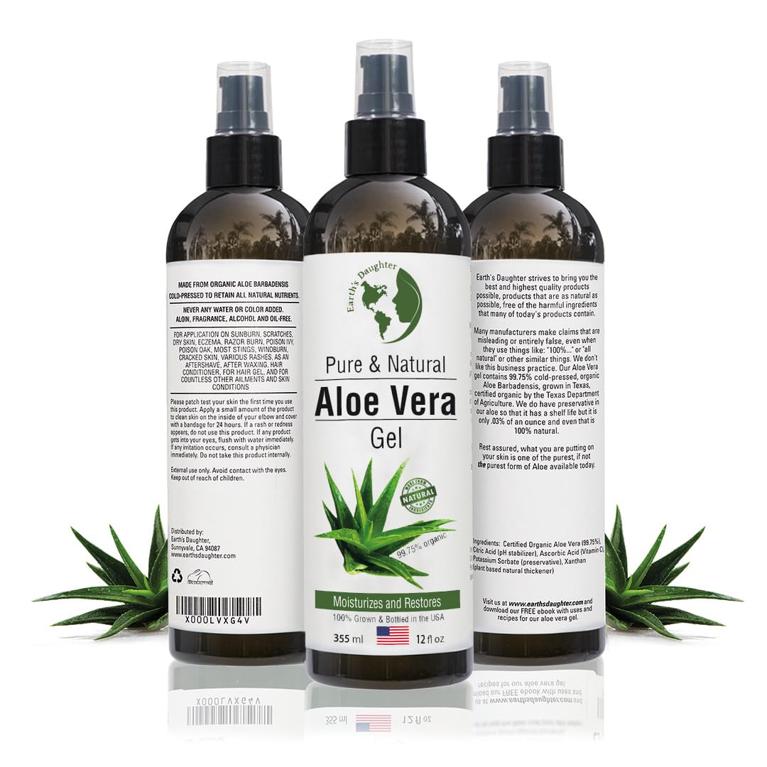 Earth's Daughter Aloe Gel 12 oz bottle suitable for family use
