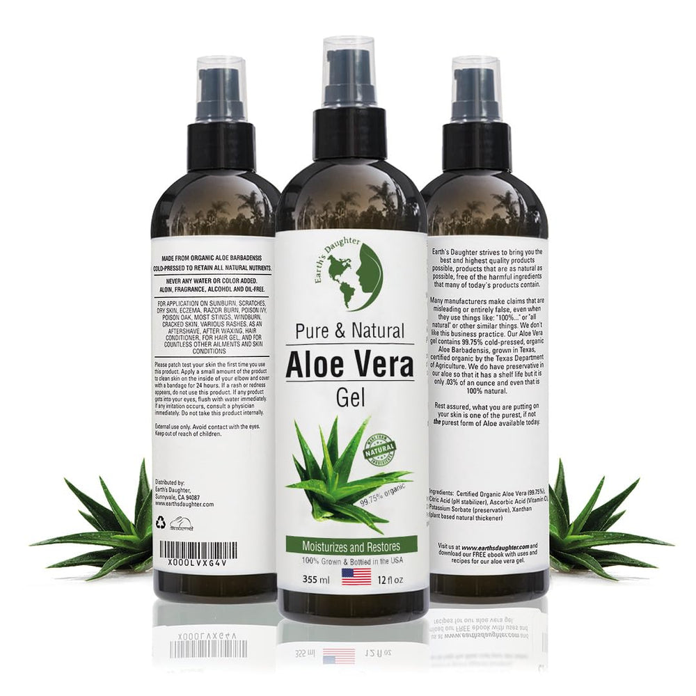 Earth's Daughter Aloe Gel 12 oz bottle suitable for family use
