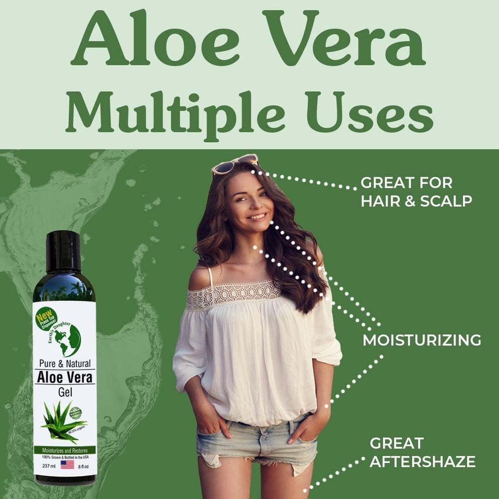 Earth's Daughter aloe gel rapid absorption leaves no oily residue.