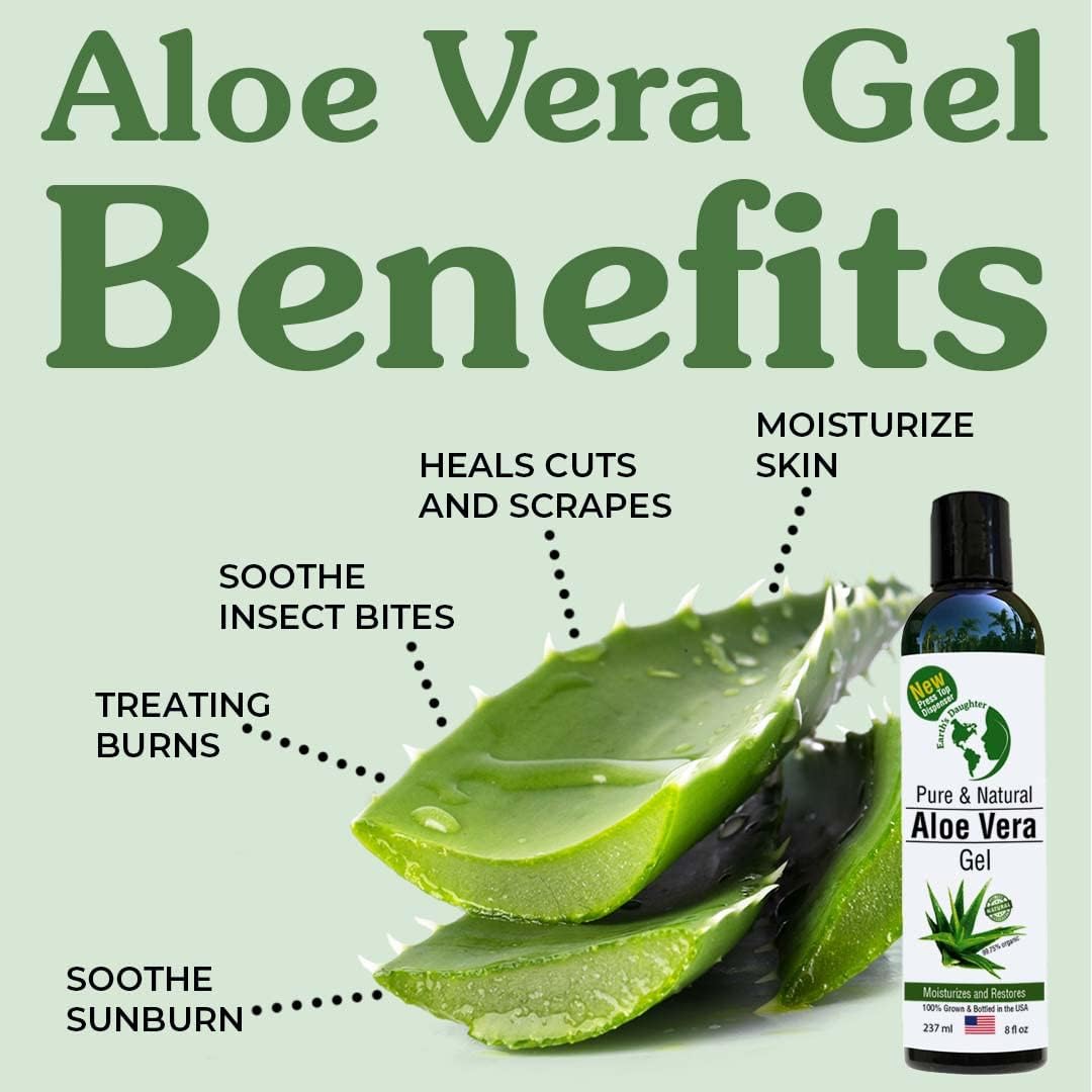 Earth's Daughter Aloe Gel face application demonstrates smooth, non-greasy absorption.