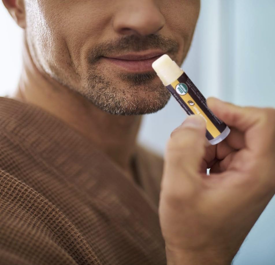 Earth's Daughter lip balm ingredient list showcases organic oils and natural extracts.