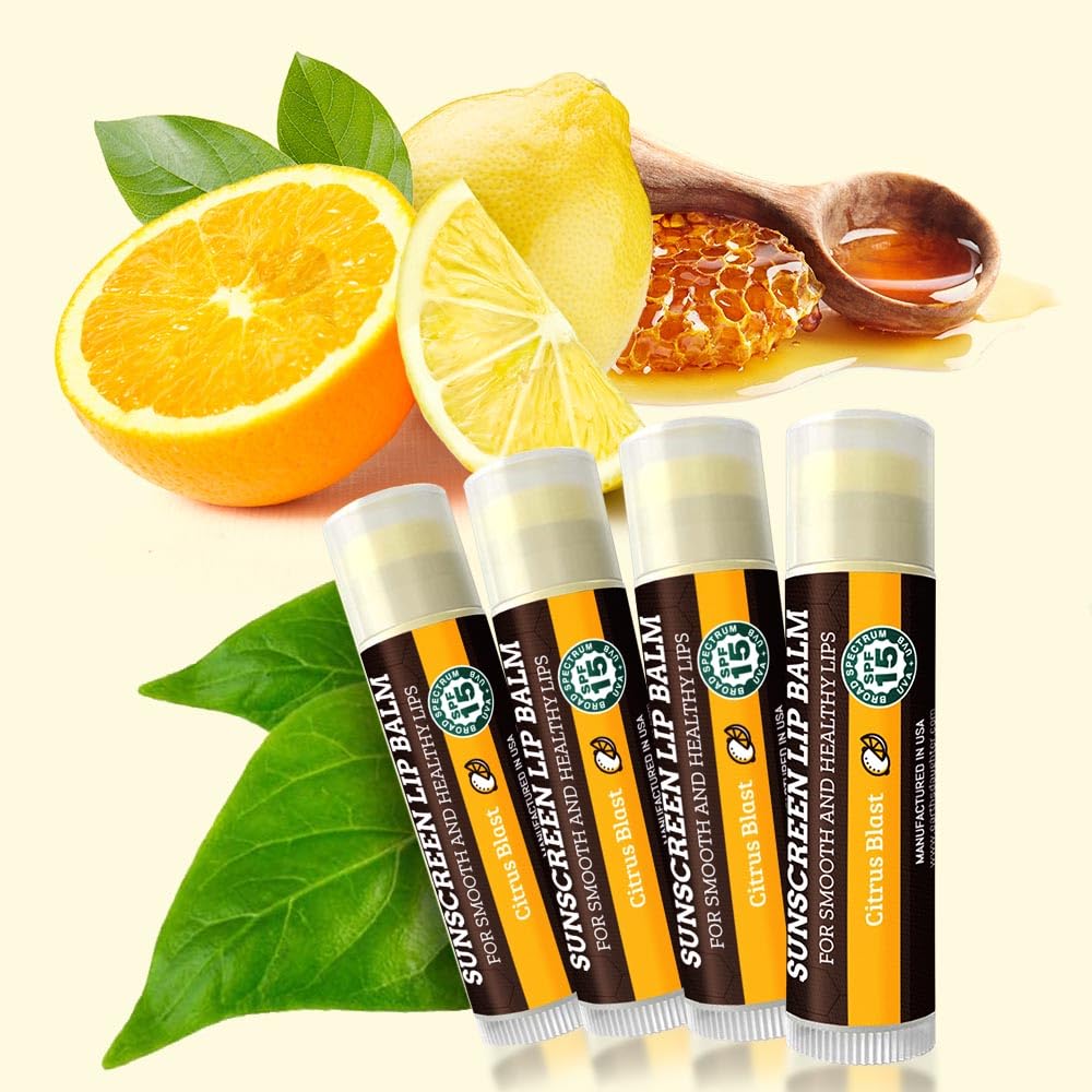 Earth's Daughter SPF Lip Balm highlights broad spectrum SPF 15 protection.