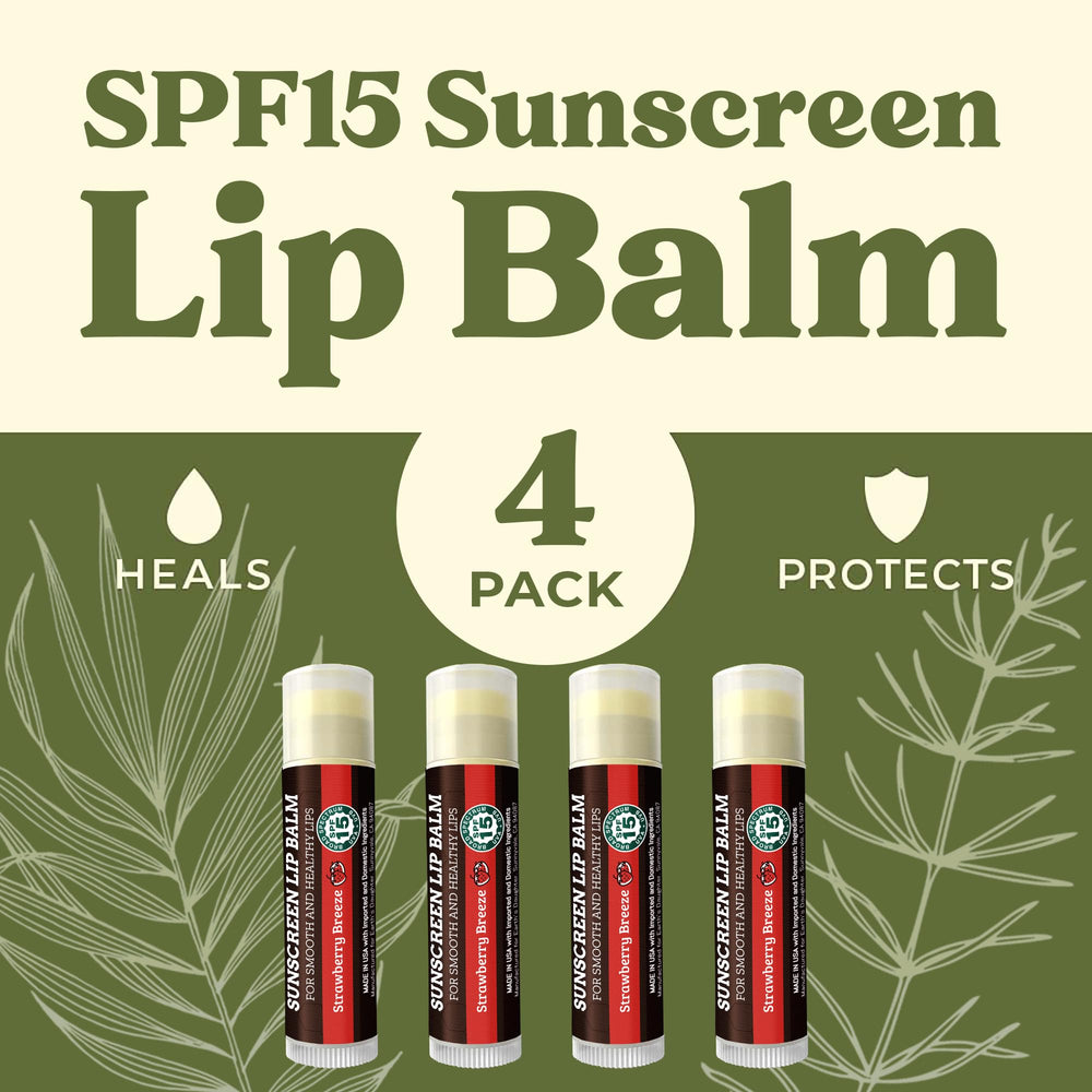 Earth's Daughter SPF Lip Balm Strawberry texture swatch emphasizes smooth hydration and strawberry flavor.