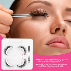 Close-up of heat-activated adhesive technology on EasBeautyNaturals lashes
