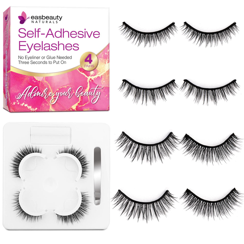 EasBeautyNaturals self-adhesive lashes natural look box for easy glam