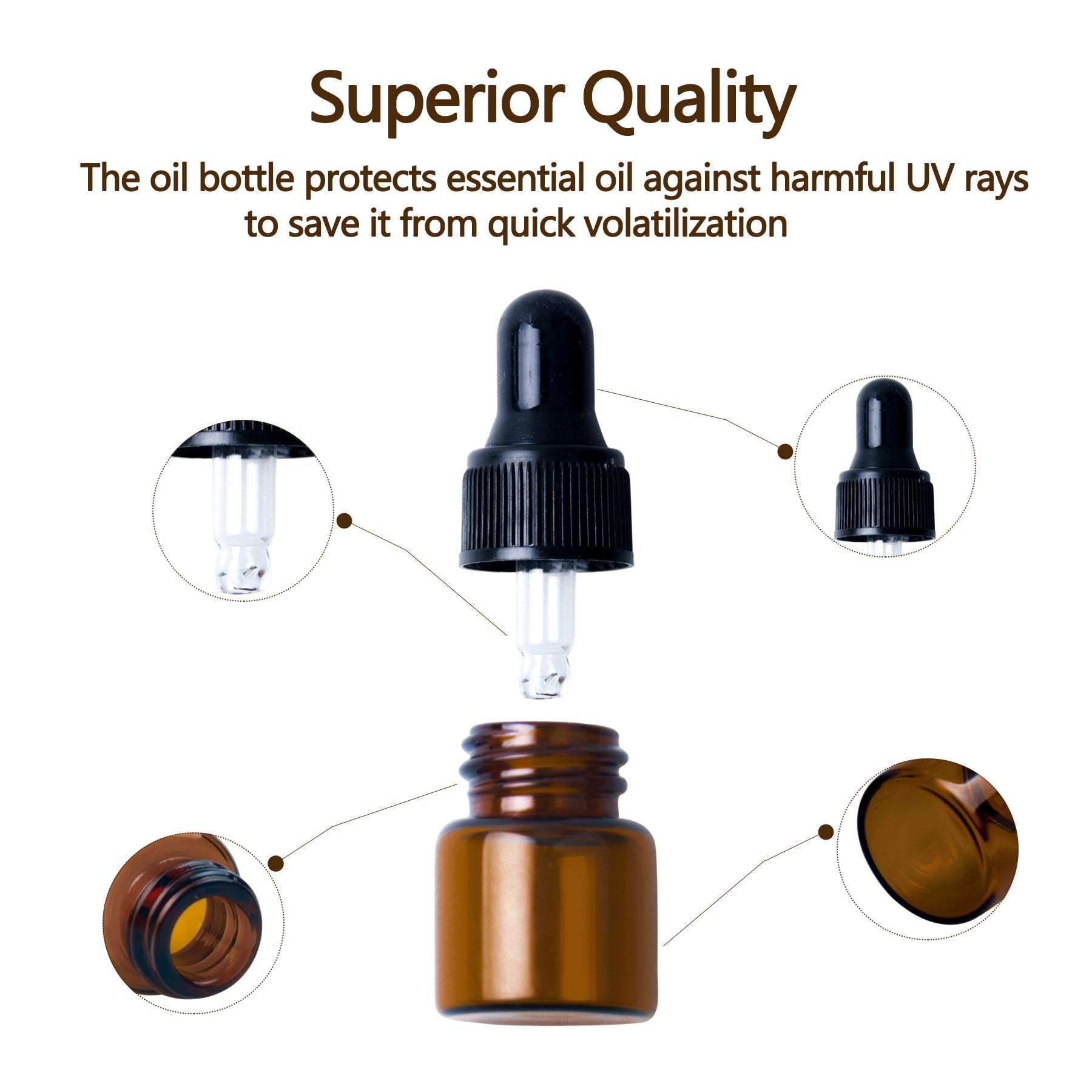 Easeen 50-pack dropper bottles economical choice for multiple samples