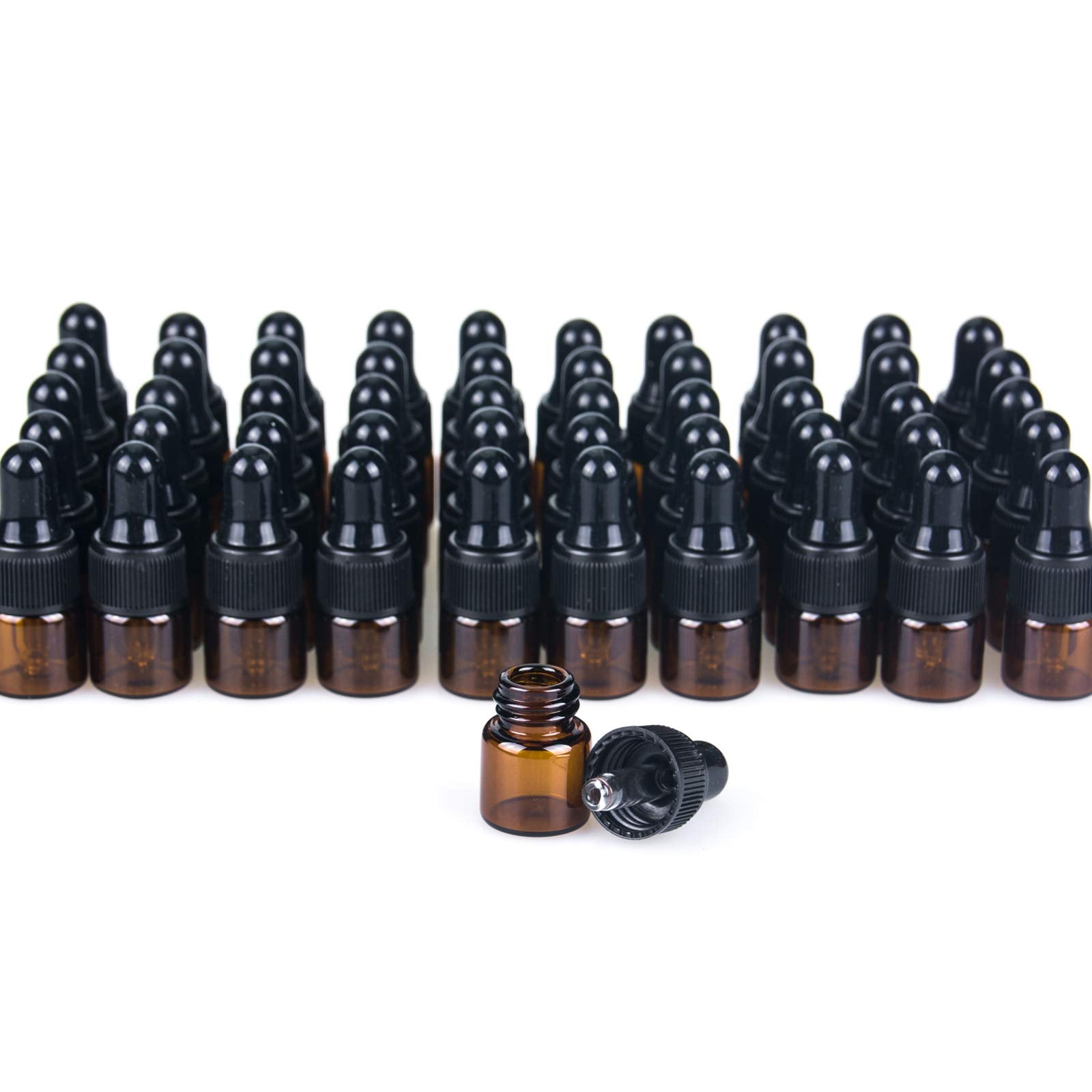 Easeen sample dropper bottles amber 1ml ideal for travel-friendly oil samples