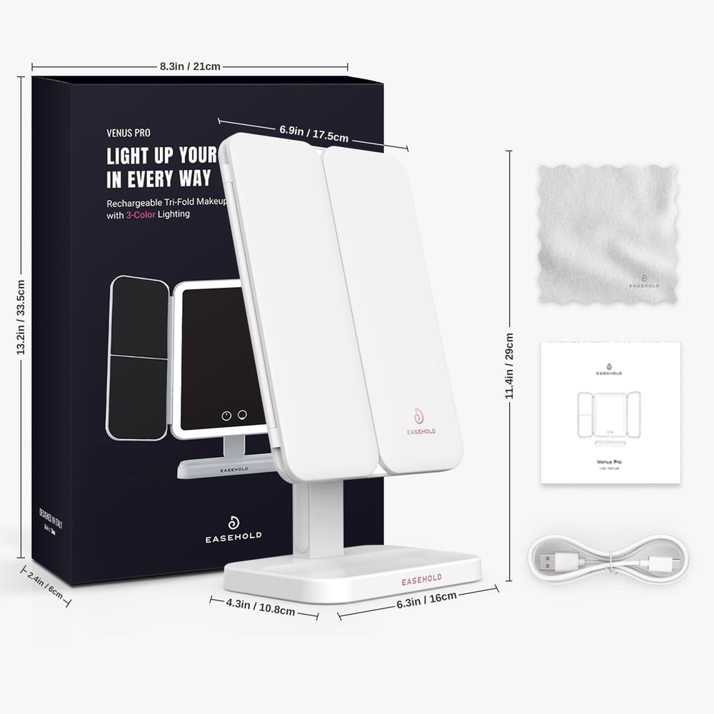 EASEHOLD rechargeable mirror doubles as a desk lamp