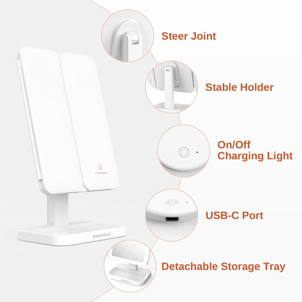 EASEHOLD 90-degree rotation enables comfortable angle during makeup