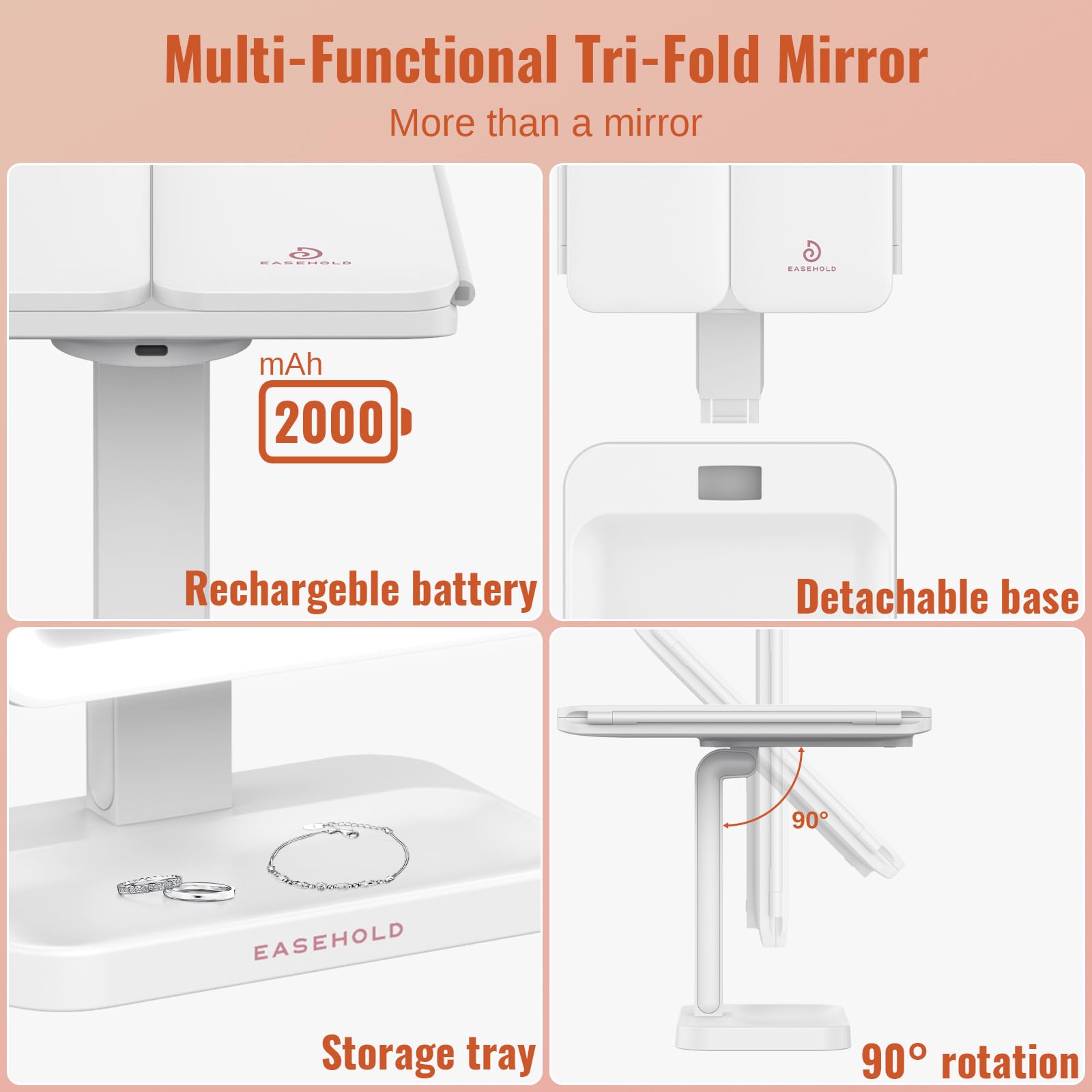 EASEHOLD touch screen mirror for easy brightness control