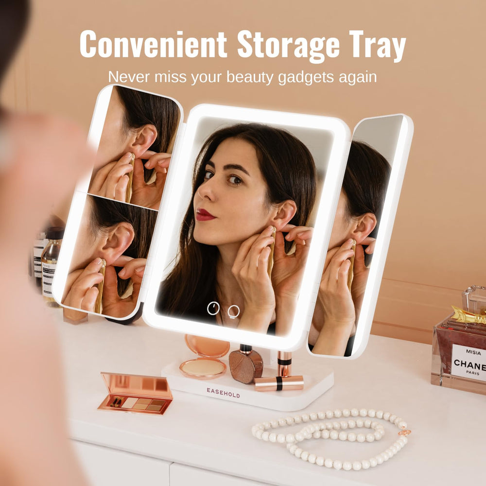 EASEHOLD rechargeable vanity mirror features a 5000mAh battery for long use.