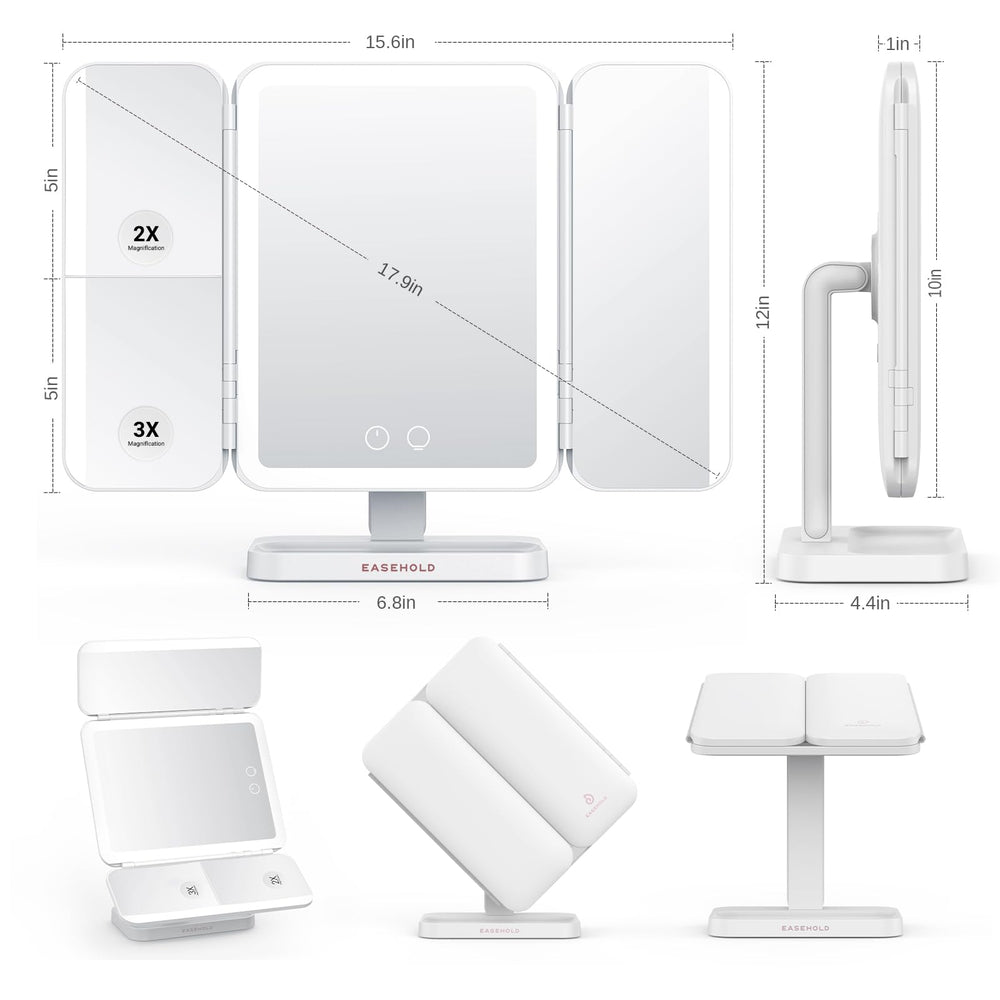 EASEHOLD mirror charges via USB-C for convenient power sharing.