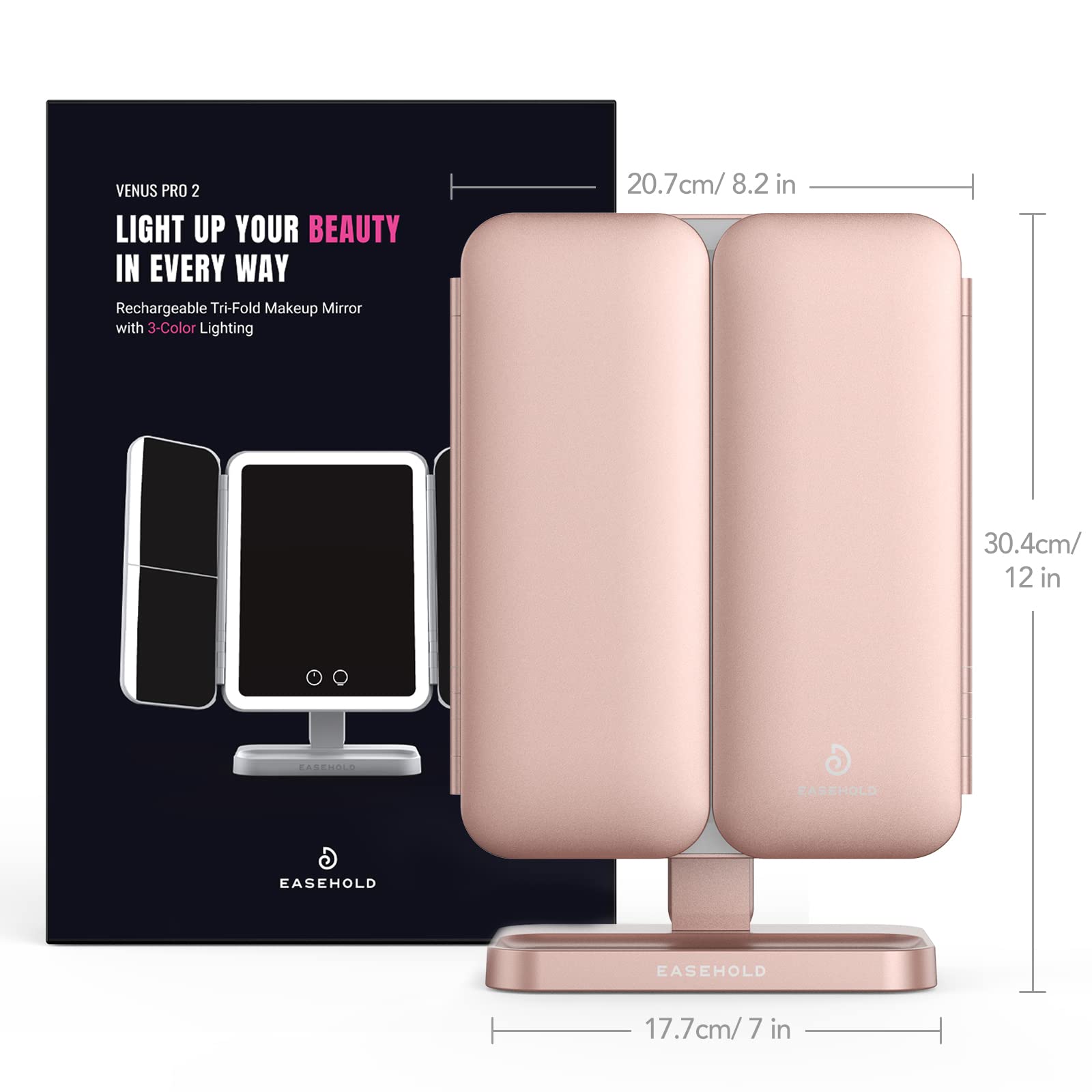 EASEHOLD vanity mirror stepless dimming adjusts brightness for day to night